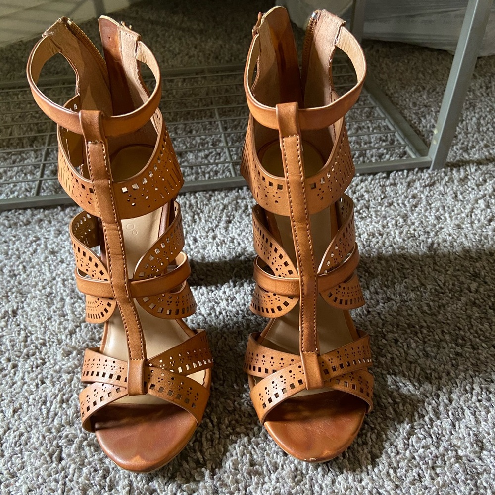 Heeled cage sandals